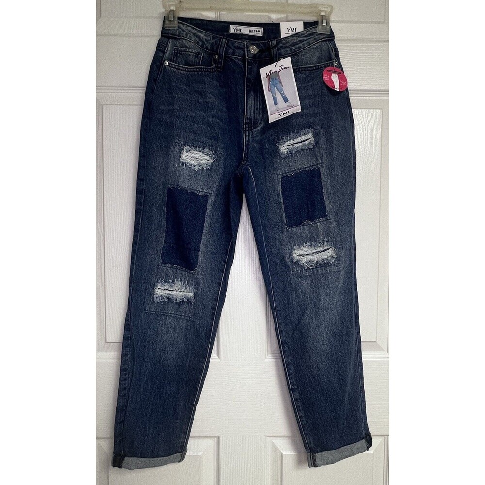 YMI Dream Collection Mom Hybrid Jean Medium Wash Normcore Blue Size 5/27
